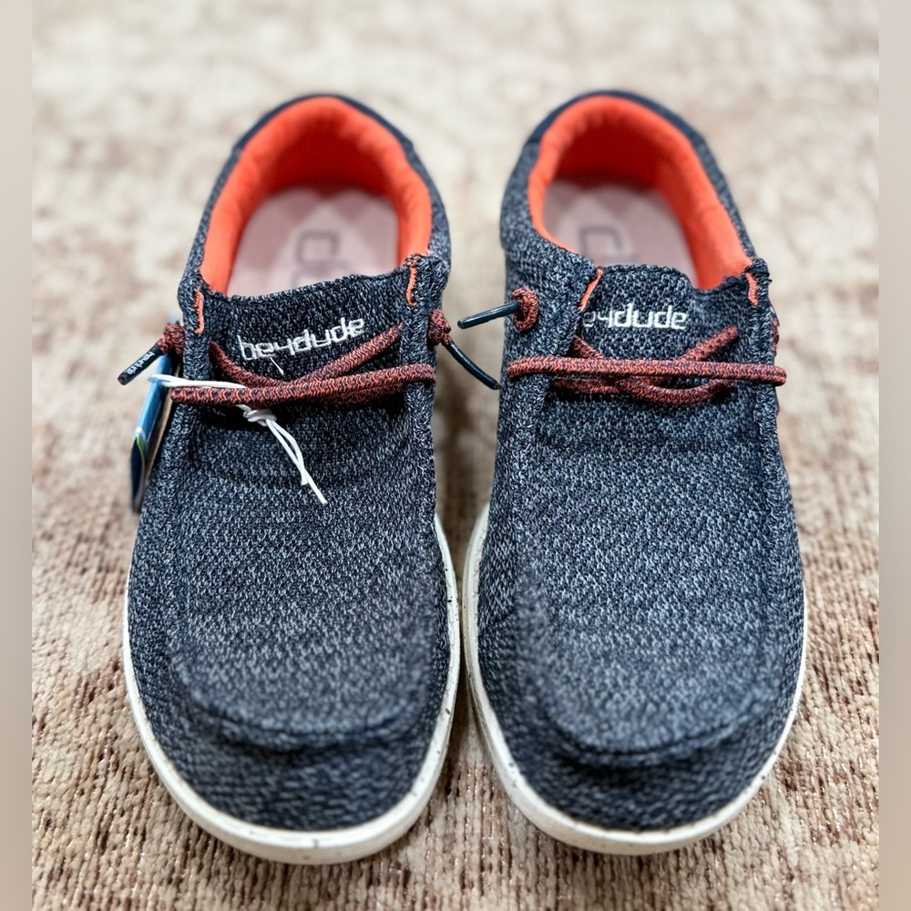 Hey Dude Kids Moccasins - Charcoal and Coral